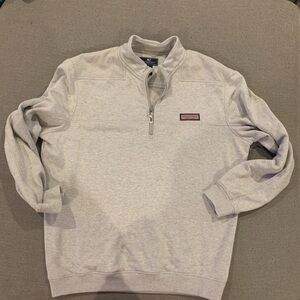 Vineyard Vines Heather Gray Quarter-Zip Sweatshirt